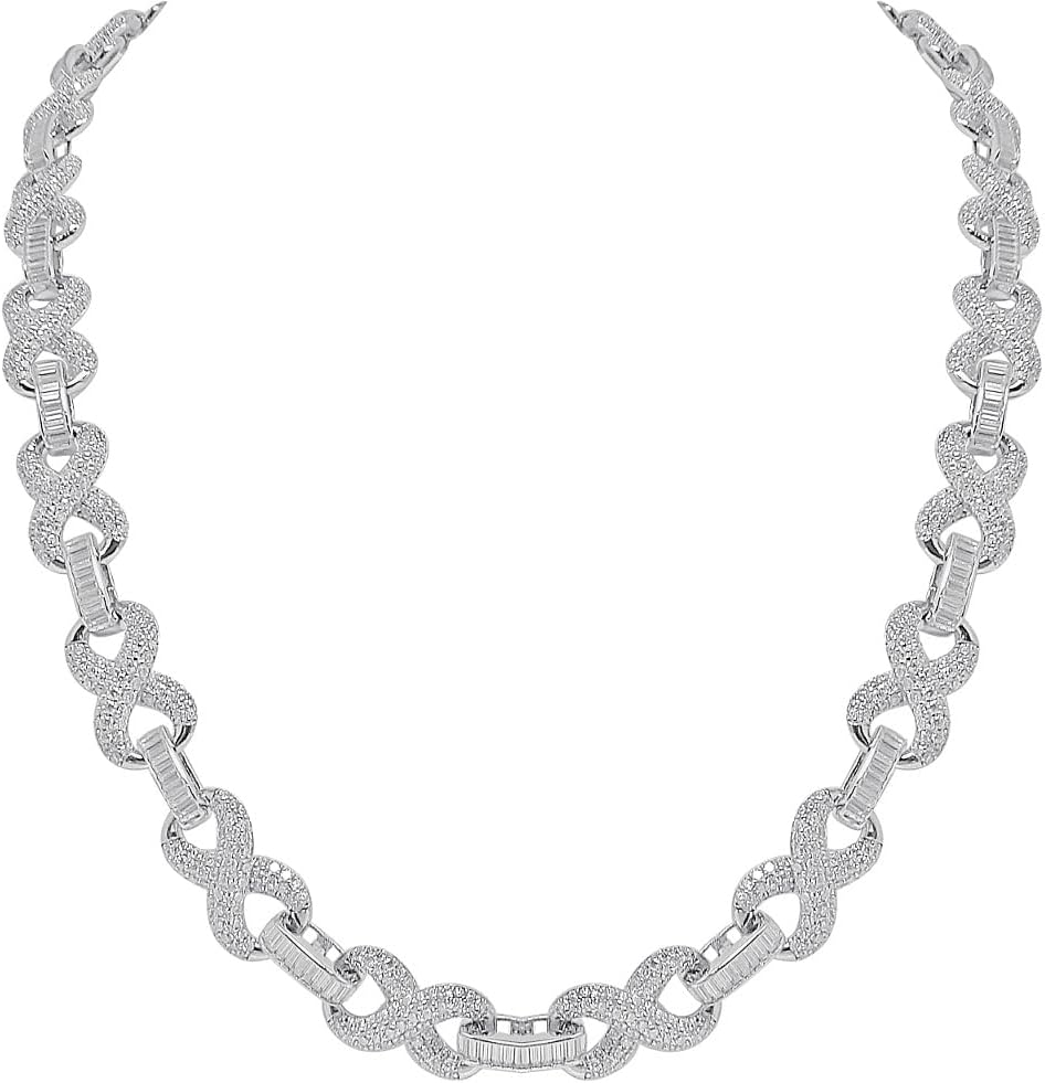 Real Hand Set 20.66 Cwt. VVS/D Certified Authentic Moissanite Diamond 14K Gold Micron 10mm Infinity Cuban Link Chain Neckless 61 Grams 20 Inch (GRA AUTHENTIC CERTIFICATE WARRENTY CARD INCLUDED)